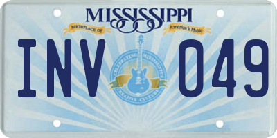 MS license plate INV049