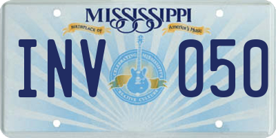 MS license plate INV050