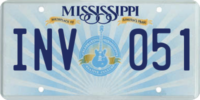 MS license plate INV051
