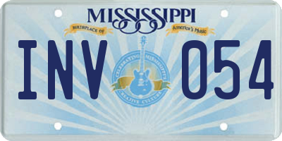 MS license plate INV054