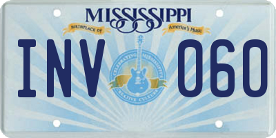 MS license plate INV060