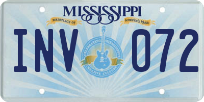 MS license plate INV072