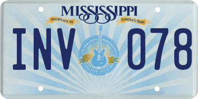 MS license plate INV078