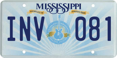 MS license plate INV081