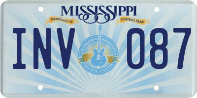 MS license plate INV087