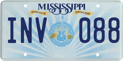 MS license plate INV088