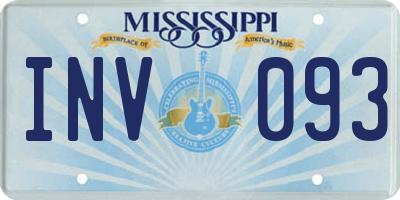 MS license plate INV093