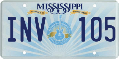 MS license plate INV105