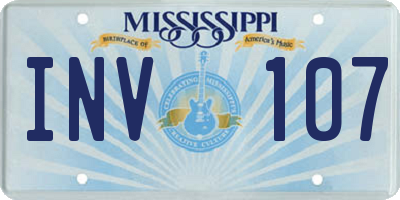 MS license plate INV107
