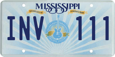 MS license plate INV111