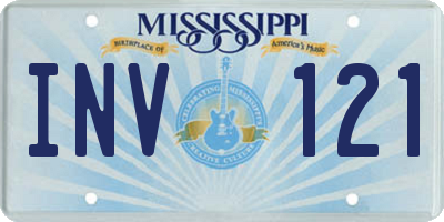 MS license plate INV121