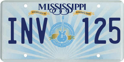 MS license plate INV125