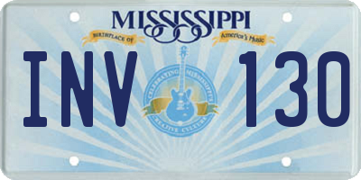 MS license plate INV130