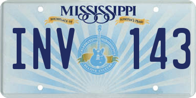 MS license plate INV143