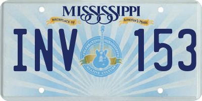 MS license plate INV153