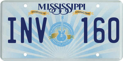 MS license plate INV160
