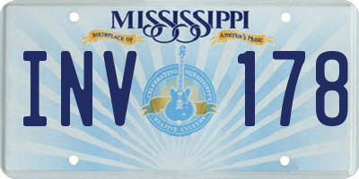 MS license plate INV178