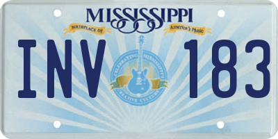 MS license plate INV183