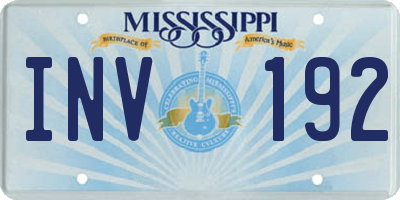 MS license plate INV192