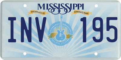 MS license plate INV195