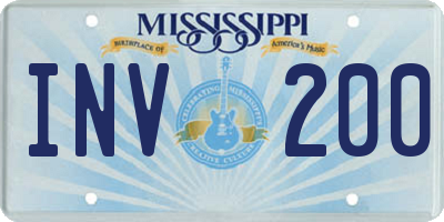 MS license plate INV200