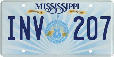 MS license plate INV207