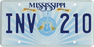 MS license plate INV210