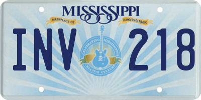 MS license plate INV218
