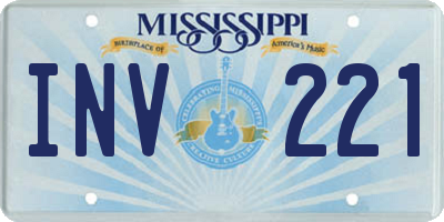 MS license plate INV221