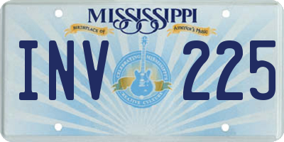 MS license plate INV225