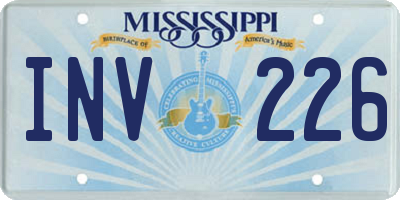 MS license plate INV226
