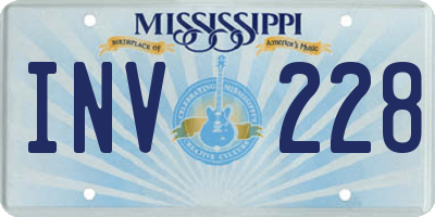 MS license plate INV228