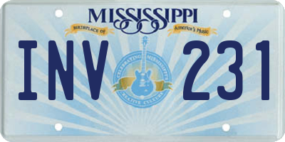 MS license plate INV231