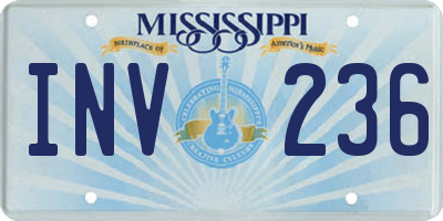 MS license plate INV236