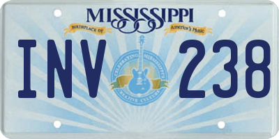 MS license plate INV238