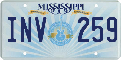 MS license plate INV259