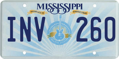 MS license plate INV260