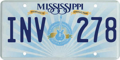 MS license plate INV278