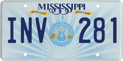 MS license plate INV281