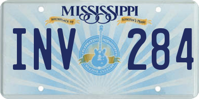 MS license plate INV284