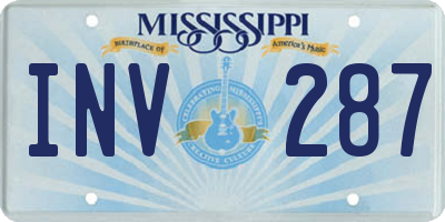 MS license plate INV287