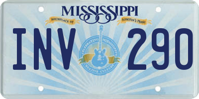 MS license plate INV290