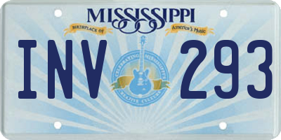 MS license plate INV293