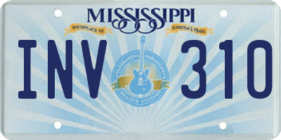 MS license plate INV310