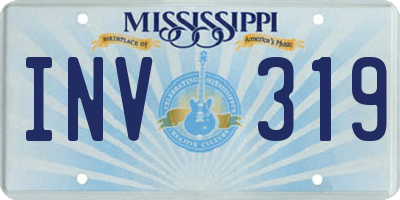 MS license plate INV319