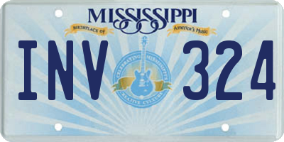 MS license plate INV324