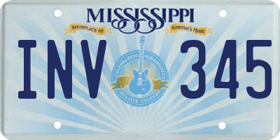 MS license plate INV345