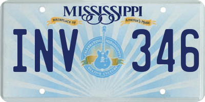 MS license plate INV346