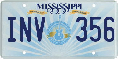 MS license plate INV356