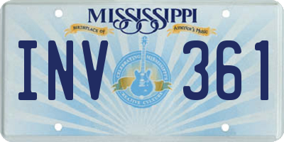 MS license plate INV361